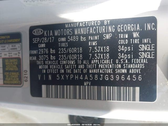 2018 KIA SORENTO 3.3L EX 9