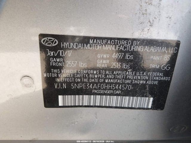 2017 HYUNDAI SONATA LIMITED 9