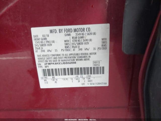 2018 FORD EDGE TITANIUM 9