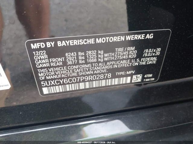 2023 BMW X6 XDRIVE40I 9