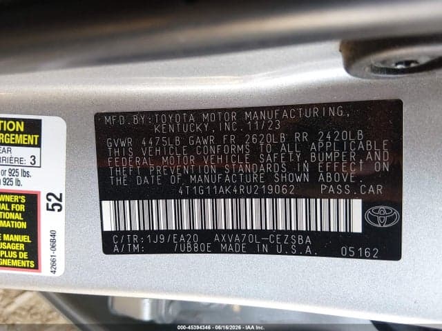 2024 TOYOTA CAMRY SE 9