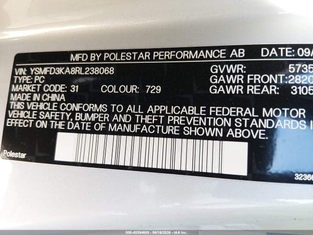 2024 POLESTAR 2 LONG RANGE DUAL MOTOR/LONG RANGE DUAL MOTOR PLUS 9