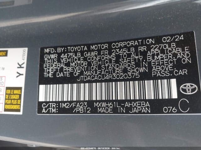2024 TOYOTA PRIUS PRIME SE 9
