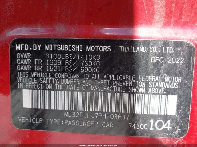 2023 MITSUBISHI MIRAGE G4 9