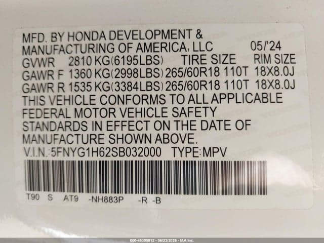 2025 HONDA PILOT TRAILSPORT 9