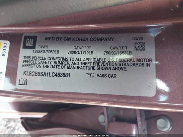 2020 CHEVROLET SPARK FWD LS AUTOMATIC 9