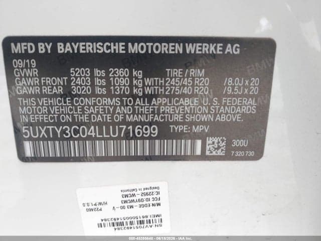 2020 BMW X3 SDRIVE30I 9