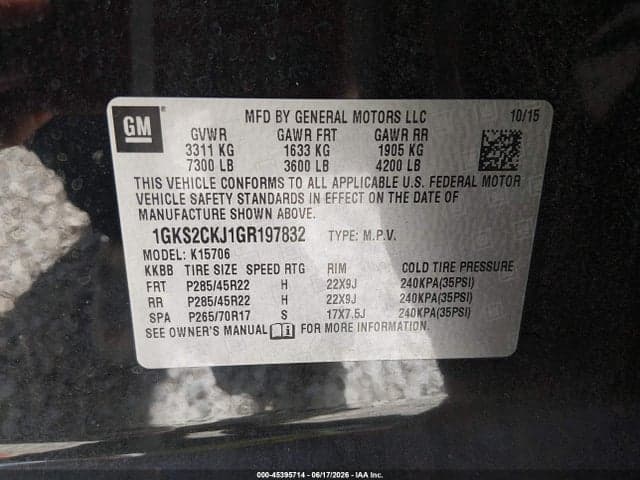 2016 GMC YUKON DENALI 9