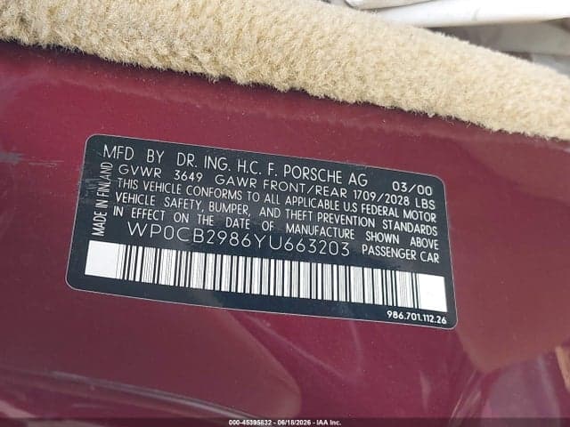 2000 PORSCHE BOXSTER S 9
