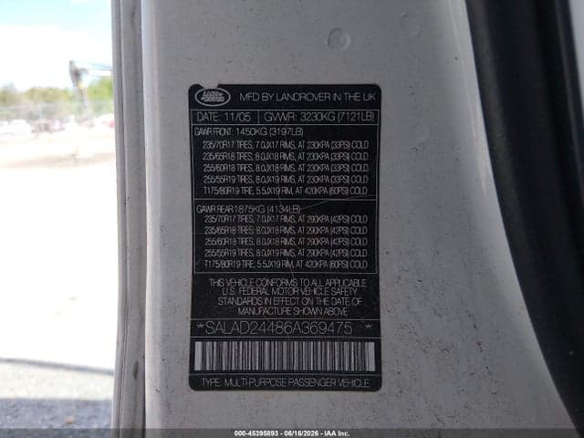 2006 LAND ROVER LR3 9