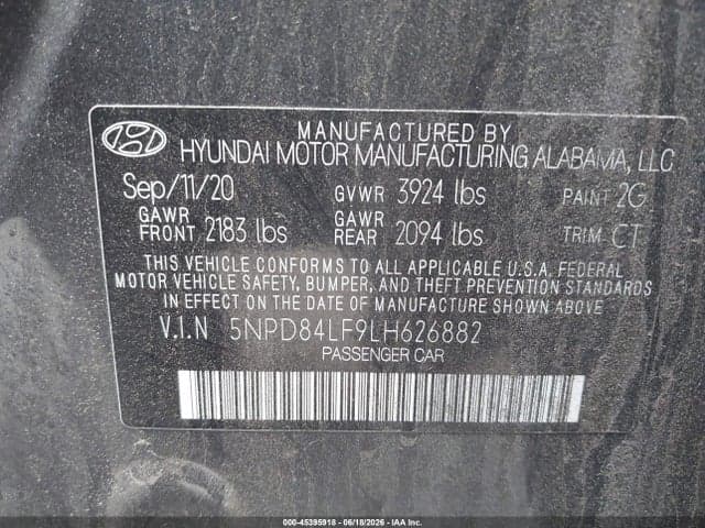 2020 HYUNDAI ELANTRA LIMITED 9
