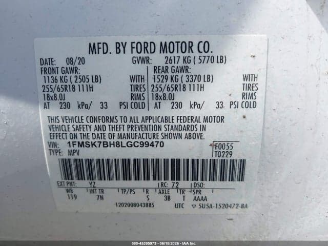 2020 FORD EXPLORER 9
