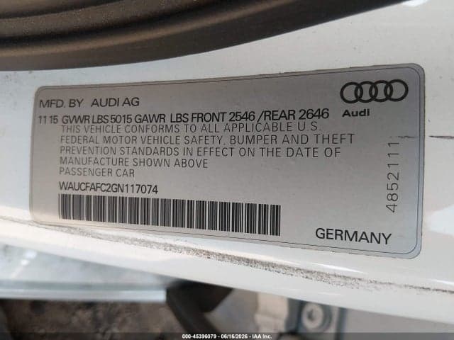 2016 AUDI A6 2.0T PREMIUM 9