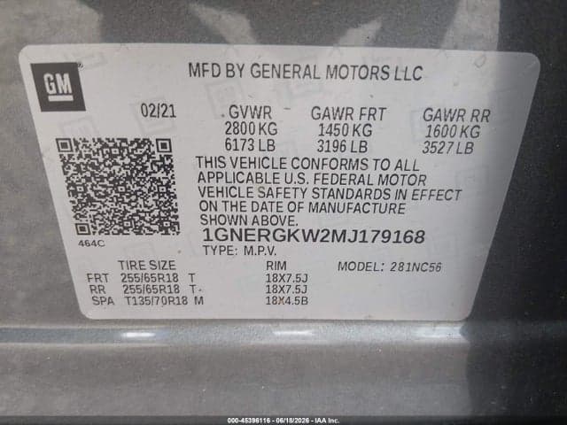 2021 CHEVROLET TRAVERSE FWD LT CLOTH 9