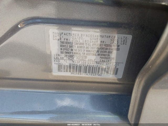 2020 NISSAN SENTRA SV XTRONIC CVT 9