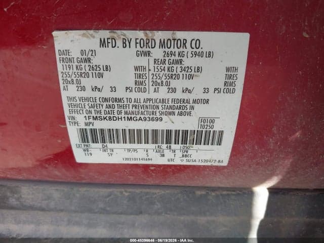 2021 FORD EXPLORER XLT 9