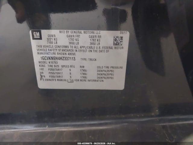 2017 CHEVROLET SILVERADO 1500 WORK TRUCK 9
