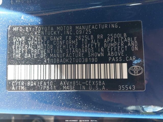 2026 TOYOTA CAMRY SE 9