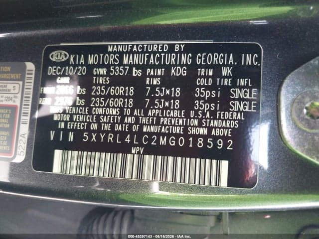 2021 KIA SORENTO S 9