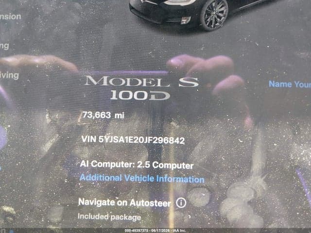 2018 TESLA MODEL S 100D/75D/P100D 7