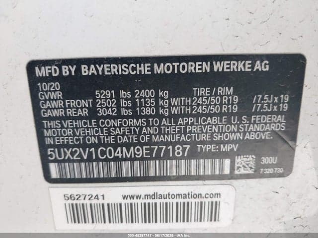 2021 BMW X4 XDRIVE30I 9