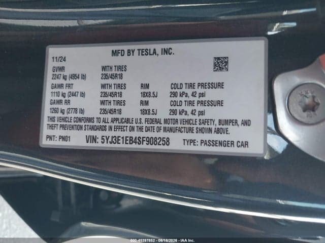 2025 TESLA MODEL 3 LONG RANGE ALL-WHEEL DRIVE 9