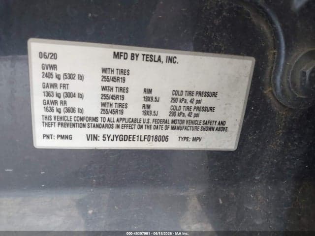 2020 TESLA MODEL Y LONG RANGE DUAL MOTOR ALL-WHEEL DRIVE 9