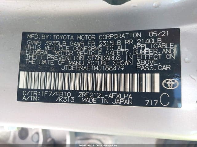 2021 TOYOTA COROLLA LE 9