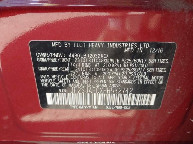 2017 SUBARU FORESTER 2.5I PREMIUM 9