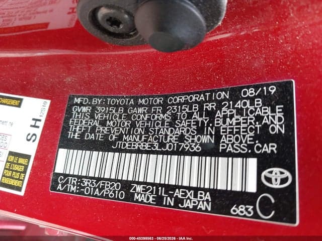 2020 TOYOTA COROLLA HYBRID LE 9