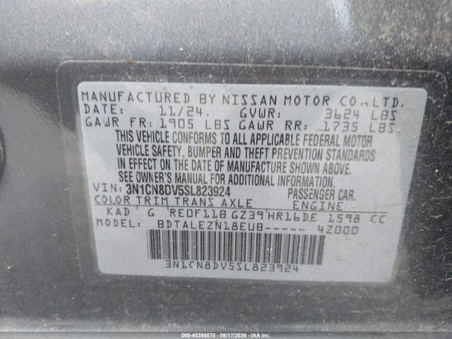 2025 NISSAN VERSA 1.6 S 9