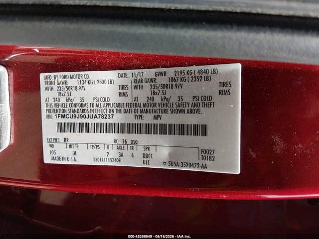 2018 FORD ESCAPE TITANIUM 9