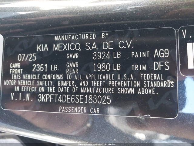 2025 KIA K4 LXS 9