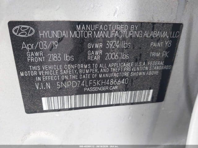 2019 HYUNDAI ELANTRA SE 9