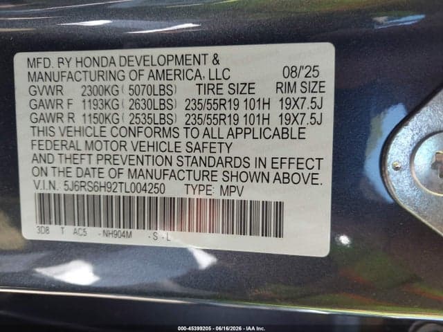 2026 HONDA CR-V HYBRID AWD SPORT TOURING 9