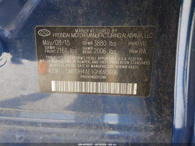 2016 HYUNDAI ELANTRA SE 9