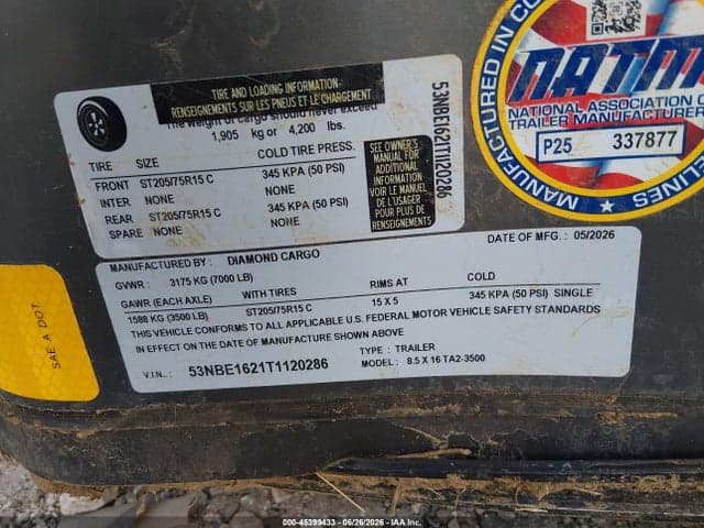 2026 CARGO ENCLOSED TRAILER 8.5X16 9
