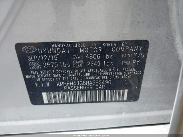 2017 HYUNDAI AZERA LIMITED 9
