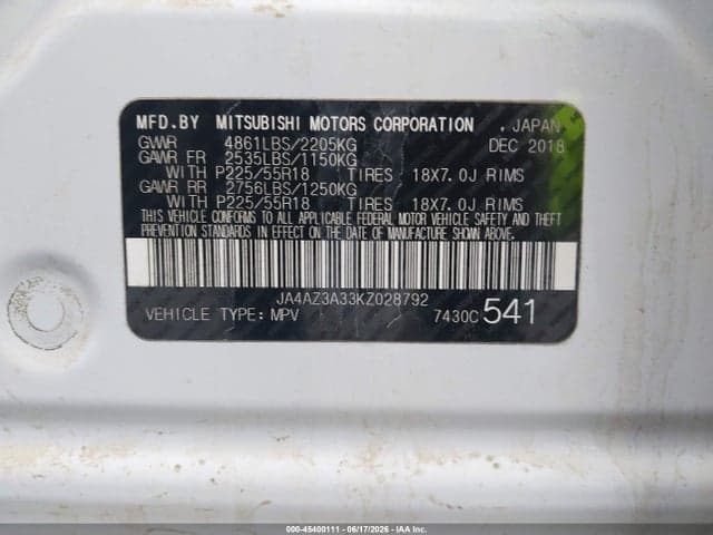2019 MITSUBISHI OUTLANDER SEL 9
