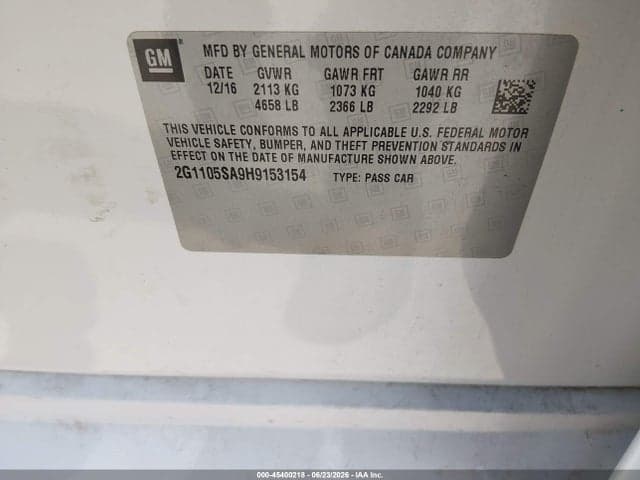 2017 CHEVROLET IMPALA 1LT 9