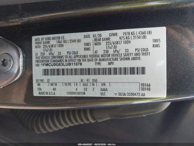 2020 FORD ESCAPE SE 9