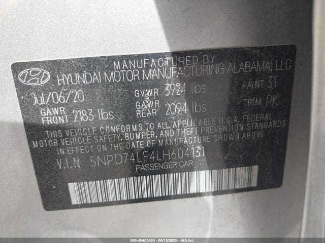 2020 HYUNDAI ELANTRA SE 9