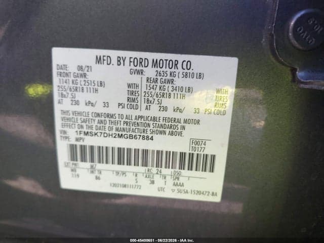 2021 FORD EXPLORER XLT 9