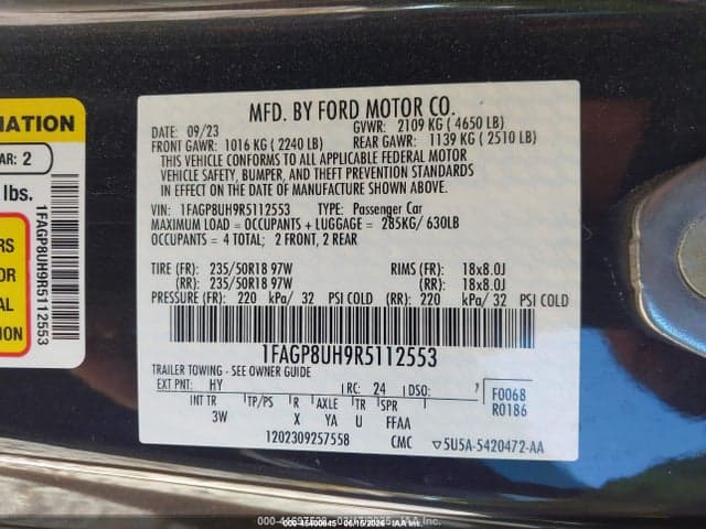 2024 FORD MUSTANG ECOBOOST PREMIUM 9