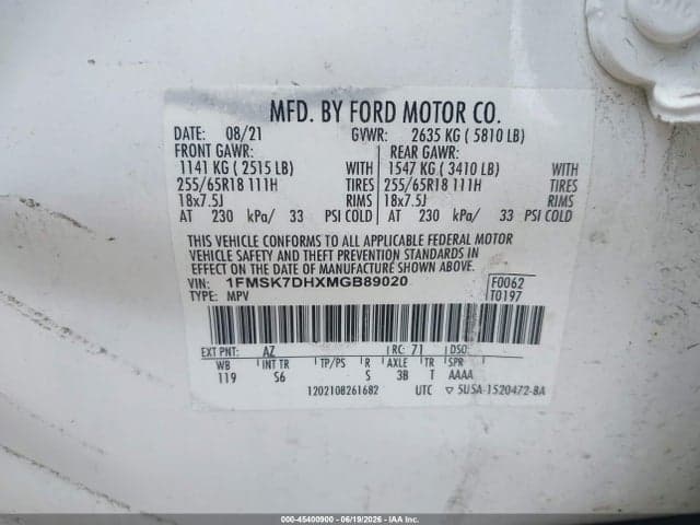 2021 FORD EXPLORER XLT 9