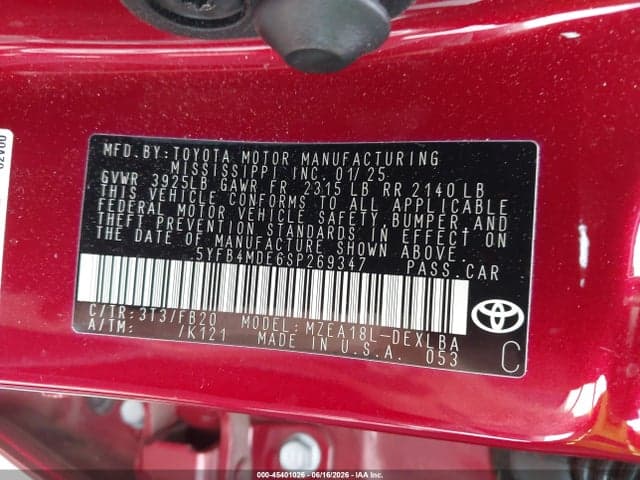 2025 TOYOTA COROLLA LE 9