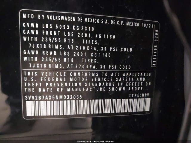 2022 VOLKSWAGEN TIGUAN 2.0T SE 9