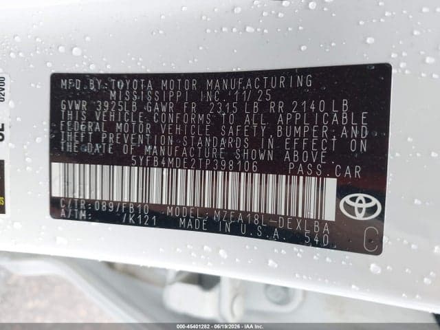 2026 TOYOTA COROLLA LE 9