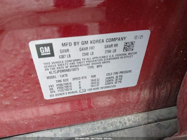 2022 CHEVROLET TRAX AWD LT 9