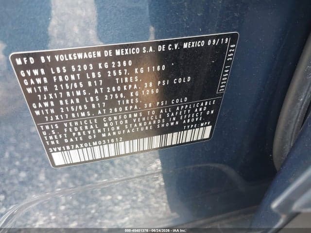 2020 VOLKSWAGEN TIGUAN 2.0T S 9